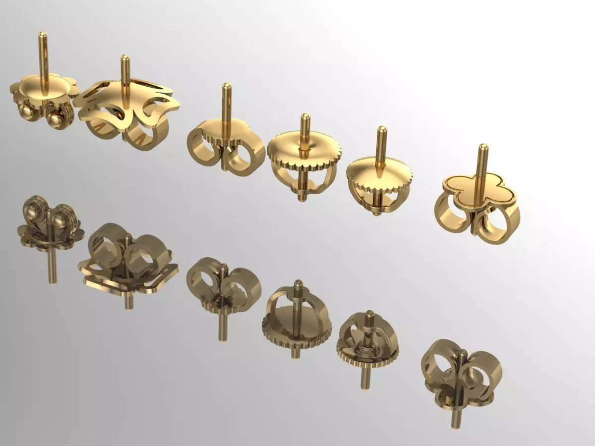 lock for stud earrings 3D print model_0