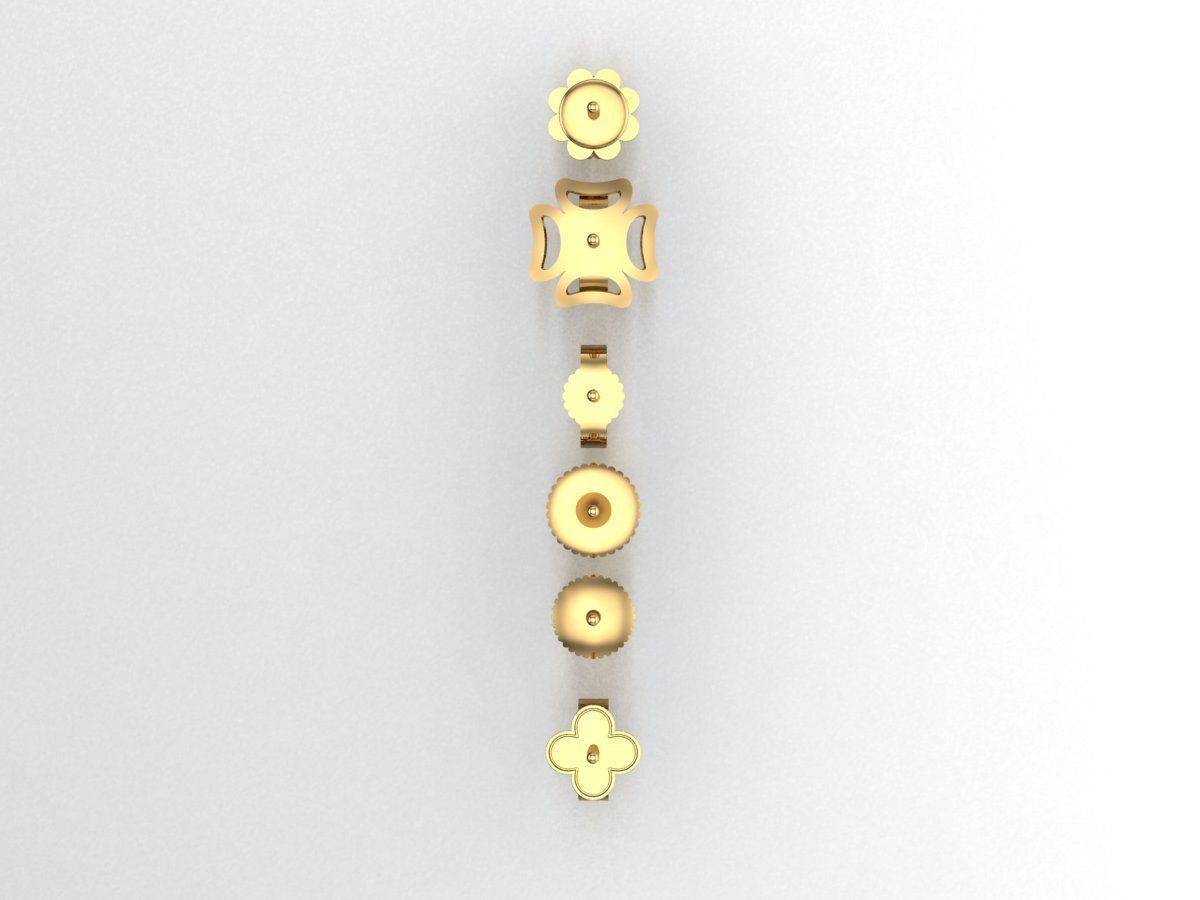 lock for stud earrings 3D print model_2