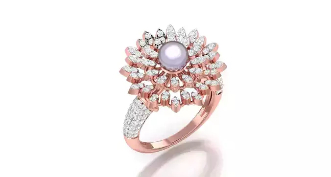 High Jewelry Cocktail Rings 3dm stl render-1 details