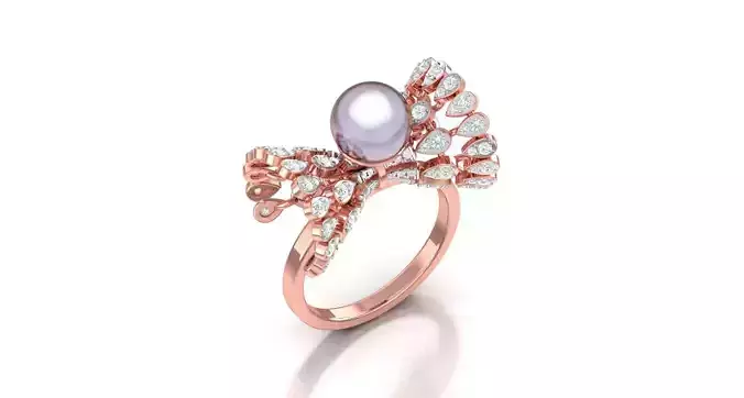 High Jewelry Cocktail Rings 3dm stl render-1 details