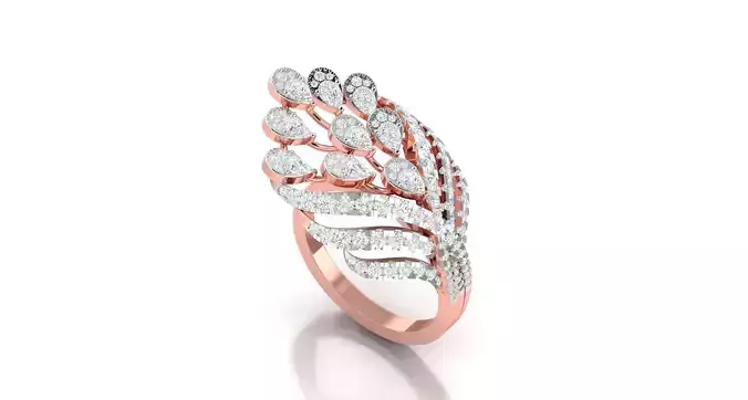 High Jewelry Cocktail Rings 3dm stl render-1 details