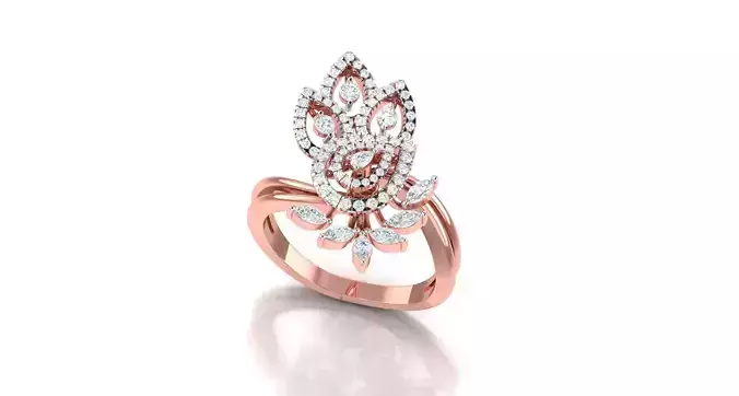 High Jewelry Cocktail Rings 3dm stl render-1 details
