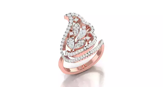 High Jewelry Cocktail Rings 3dm stl render-1 details