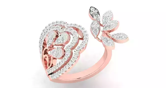 High Jewelry Cocktail Rings 3dm stl render-1 details
