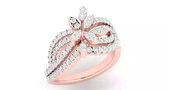 High Jewelry Cocktail Rings 3dm stl render-1 details