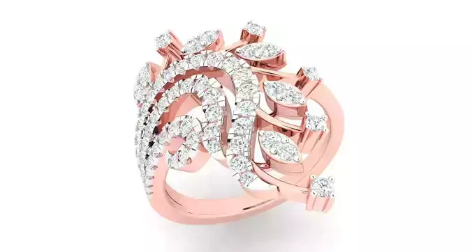 High Jewelry Cocktail Rings 3dm stl render-1 details