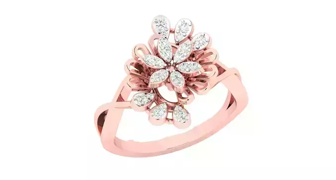 High Jewelry Cocktail Rings 3dm stl render-1 details