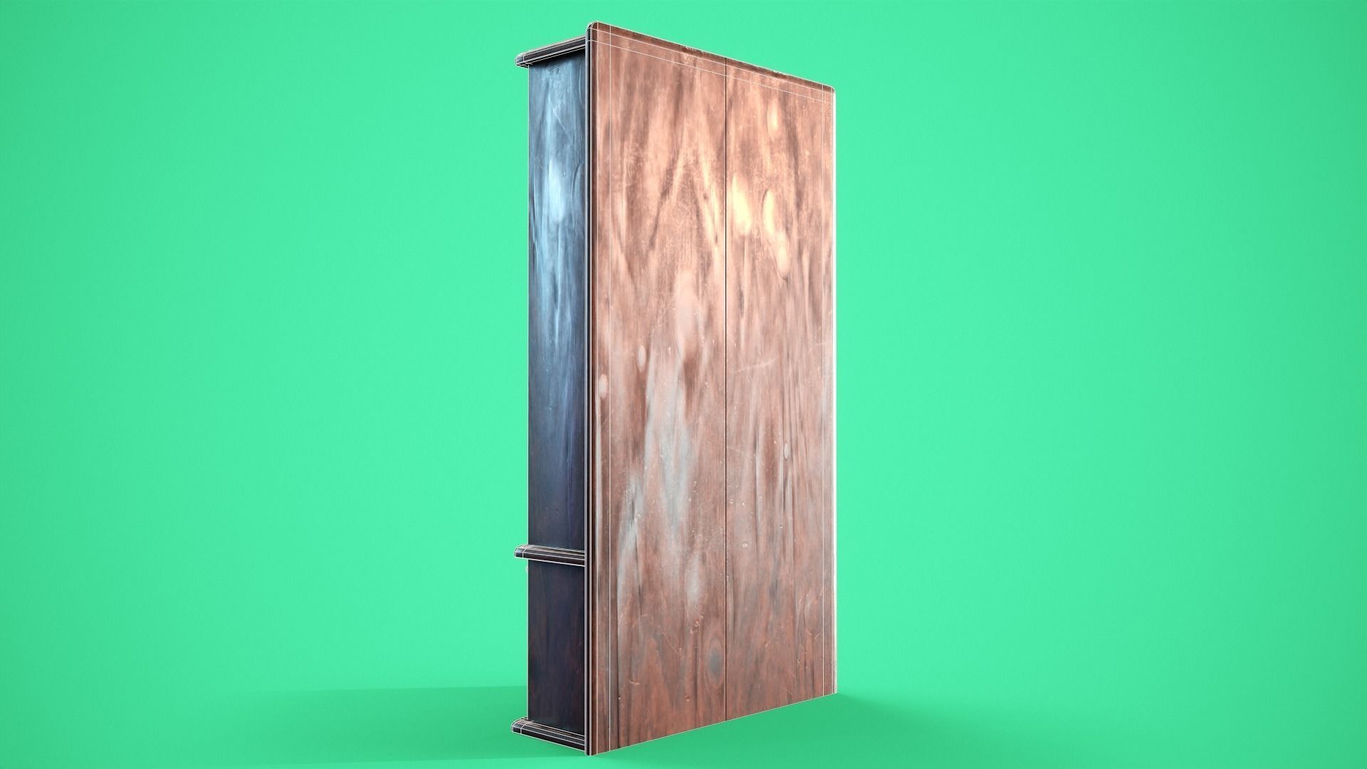 Rigged Bookshelf Low-poly 3D model_10