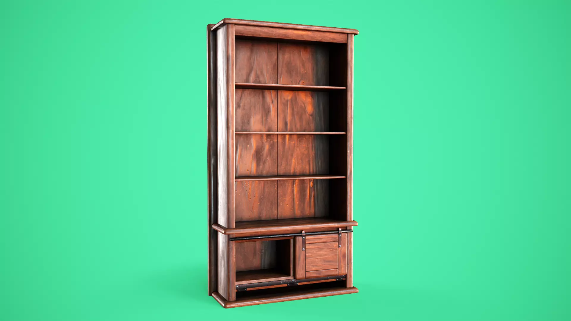 Rigged Bookshelf Low-poly 3D model_0