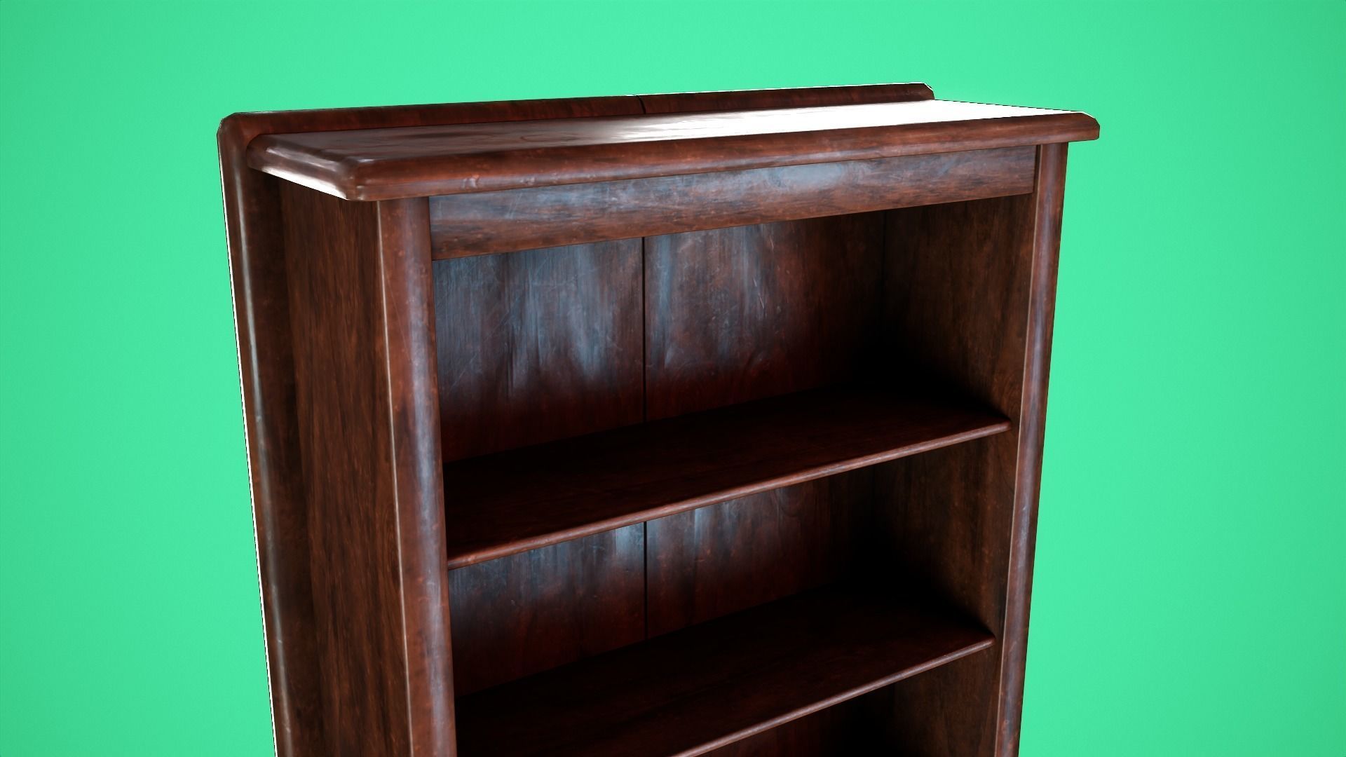 Rigged Bookshelf Low-poly 3D model_5