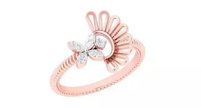 High Jewelry Cocktail Rings 3dm stl render-1 details