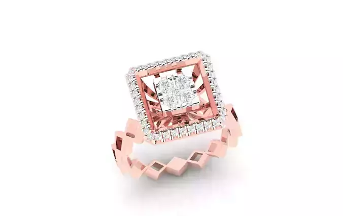 High Jewelry Cocktail Rings 3dm stl render-1 details