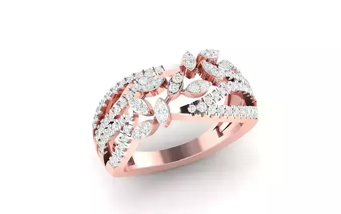 High Jewelry Cocktail Rings 3dm stl render-1 details