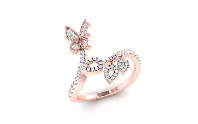 Women Diamond Rings 3dm stl render-1 details