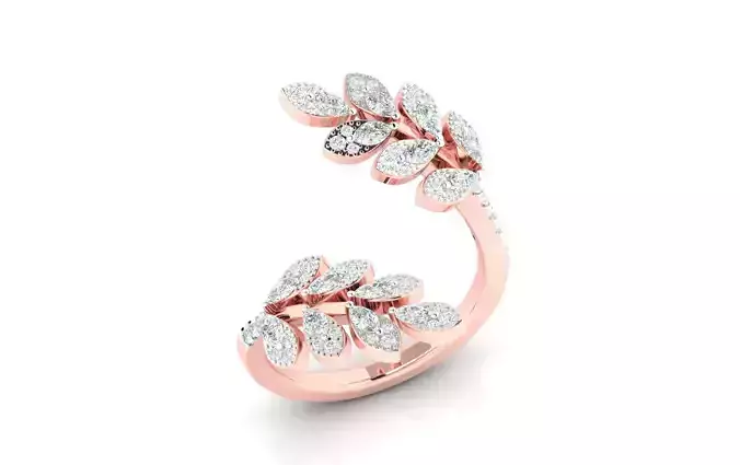 High Jewelry Cocktail Rings 3dm stl render-1 details