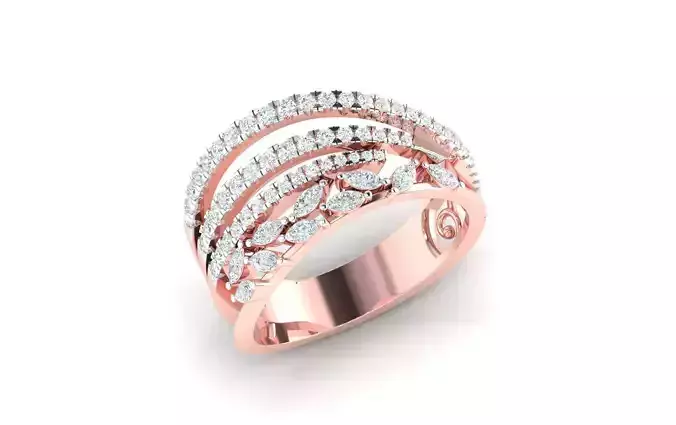 High Jewelry Cocktail Rings 3dm stl render-1 details