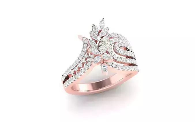 High Jewelry Cocktail Rings 3dm stl render-1 details