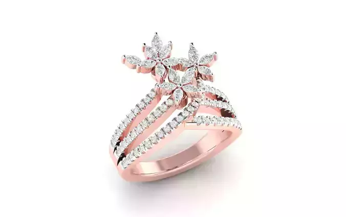 High Jewelry Cocktail Rings 3dm stl render-1 details