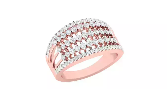 High Jewelry Cocktail Rings 3dm stl render-1 details