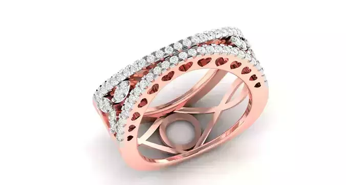 High Jewelry Cocktail Rings 3dm stl render-1 details
