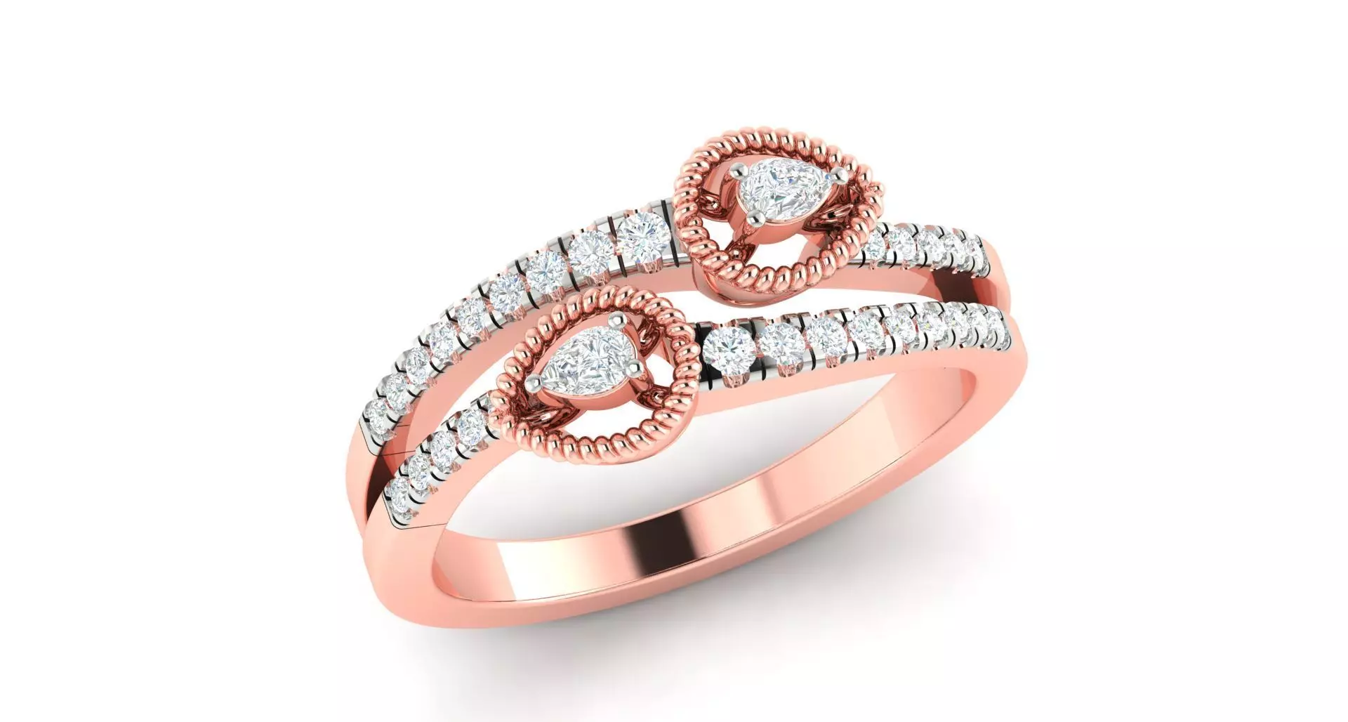 High Jewelry Cocktail Rings 3dm stl render-1 details 3D print model_0