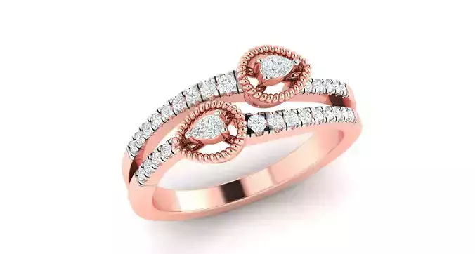High Jewelry Cocktail Rings 3dm stl render-1 details
