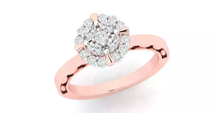 High Jewelry Cocktail Rings 3dm stl render-1 details