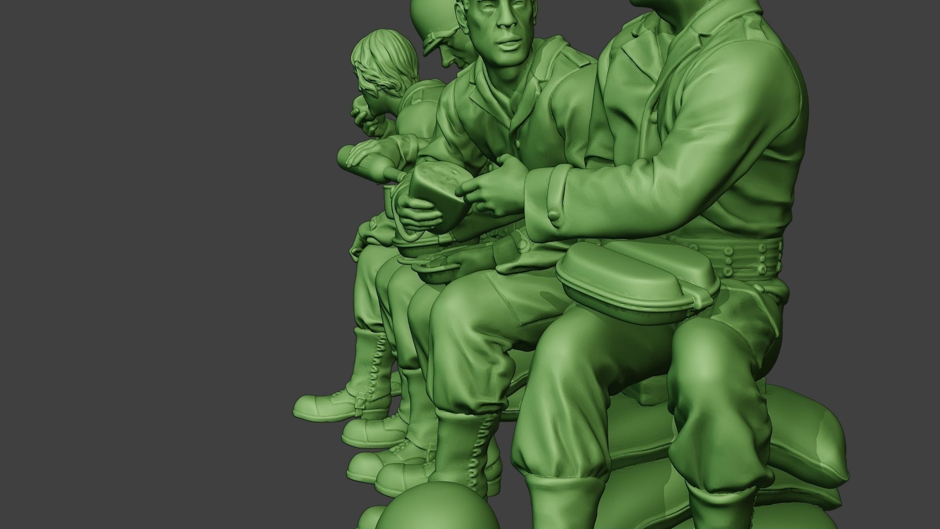 American soldiers ww2 EatDrink A13 3D print model_17
