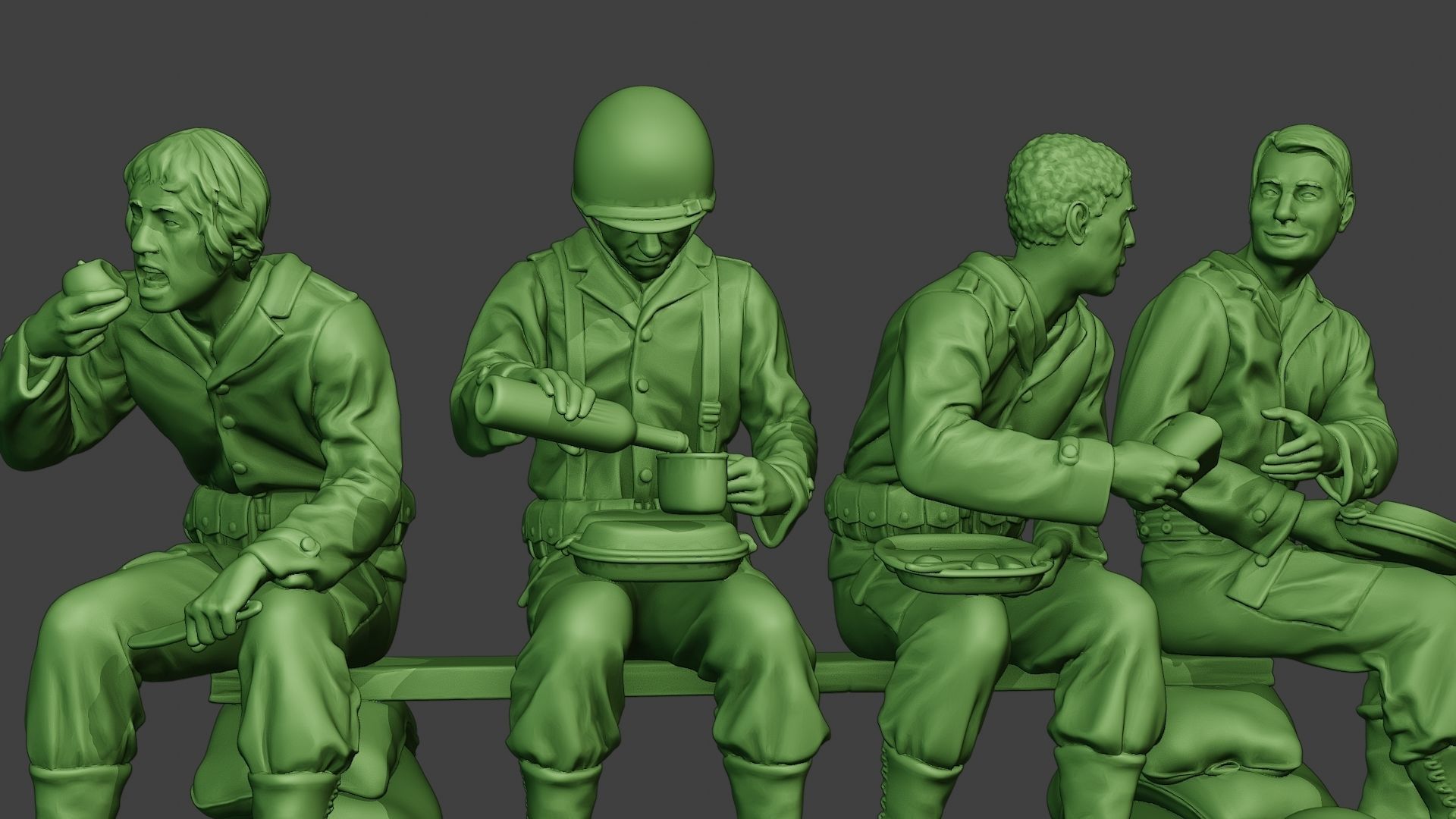 American soldiers ww2 EatDrink A13 3D print model_28