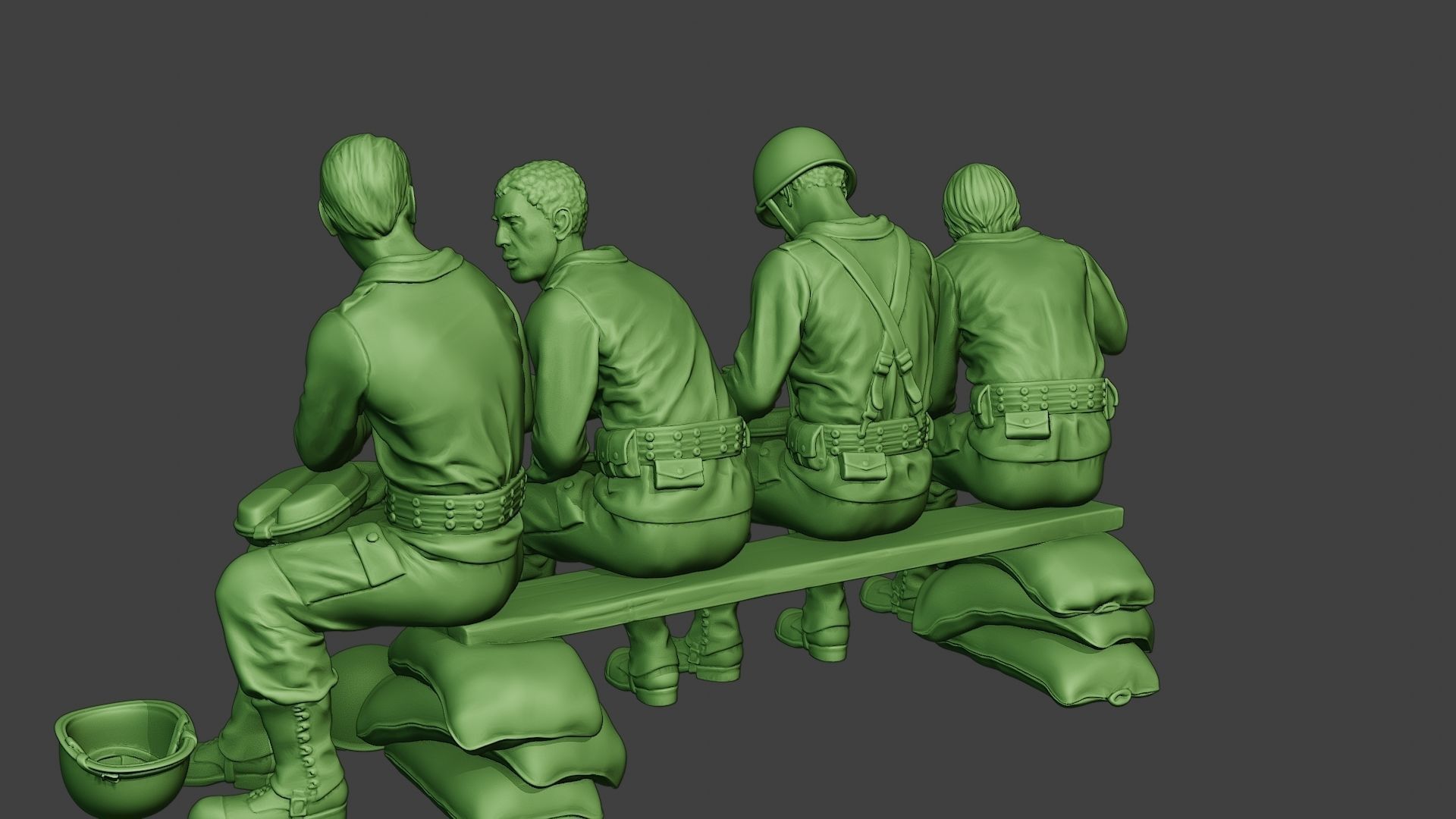 American soldiers ww2 EatDrink A13 3D print model_5