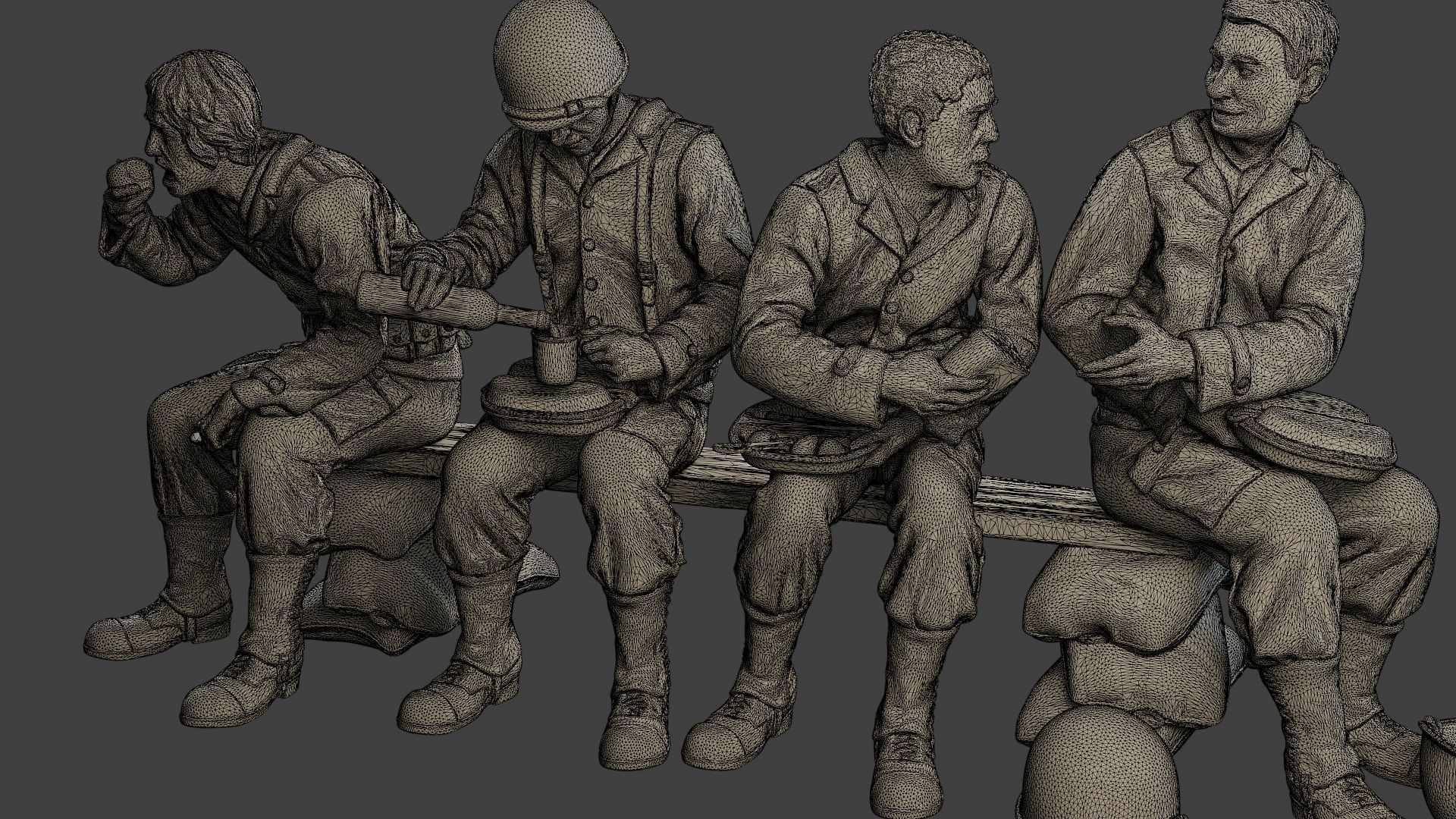 American soldiers ww2 EatDrink A13 3D print model_12