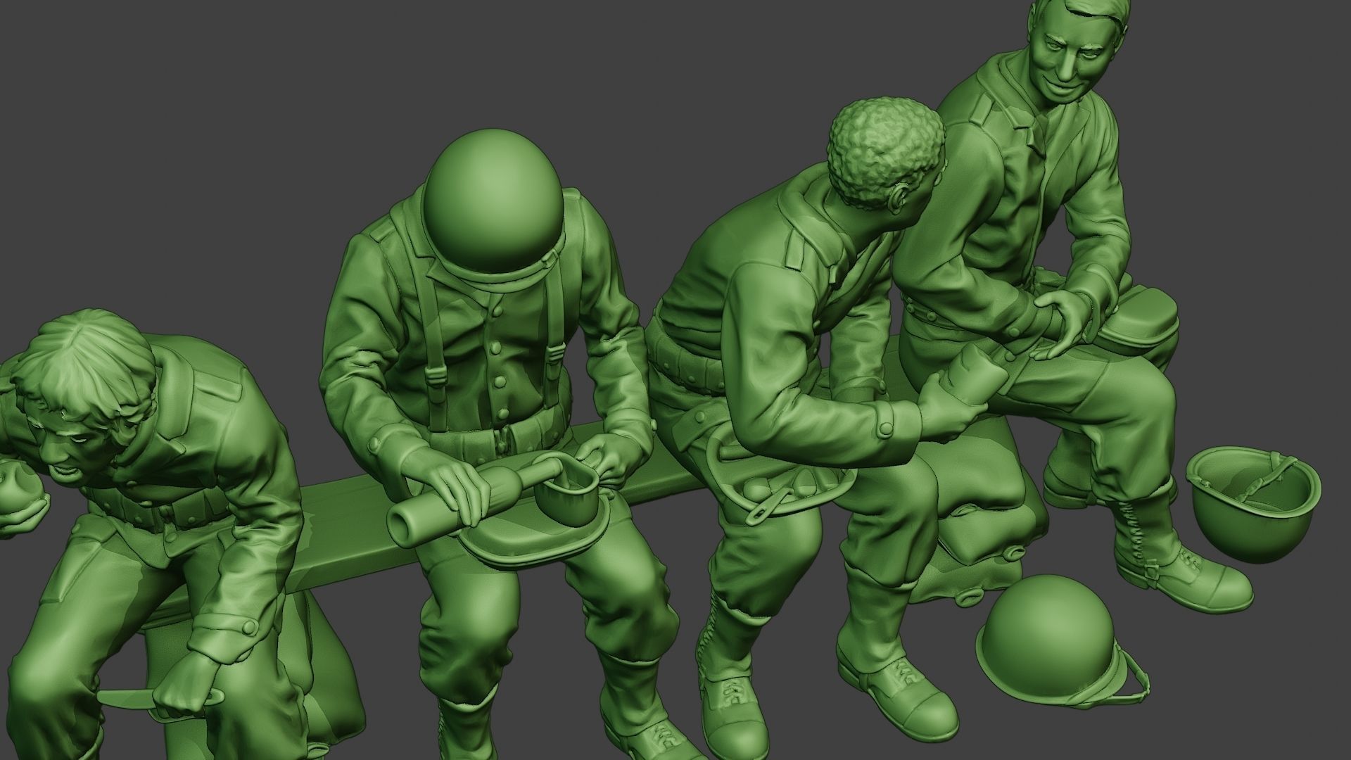American soldiers ww2 EatDrink A13 3D print model_19