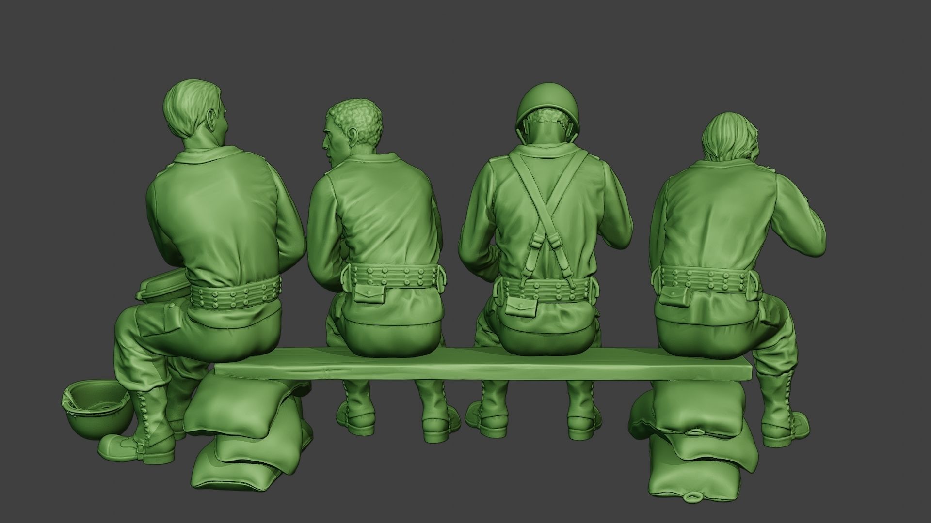 American soldiers ww2 EatDrink A13 3D print model_6