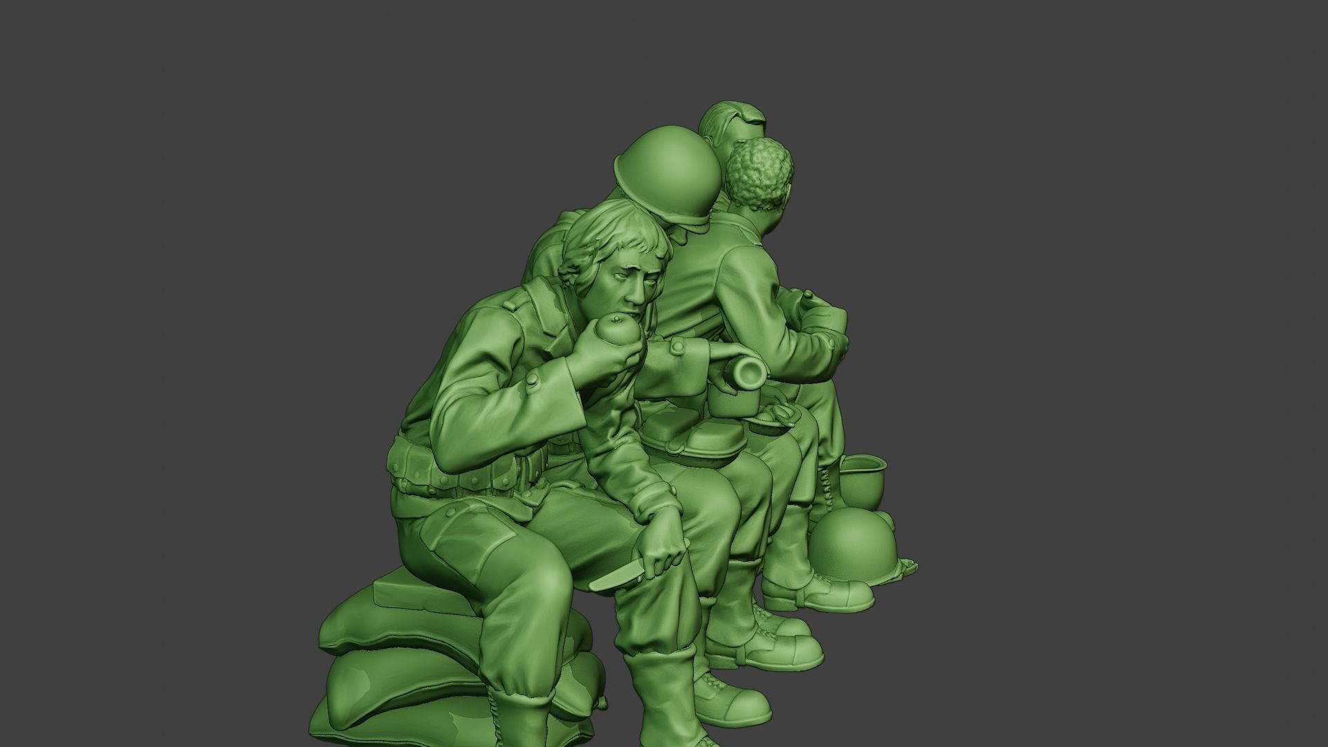 American soldiers ww2 EatDrink A13 3D print model_9