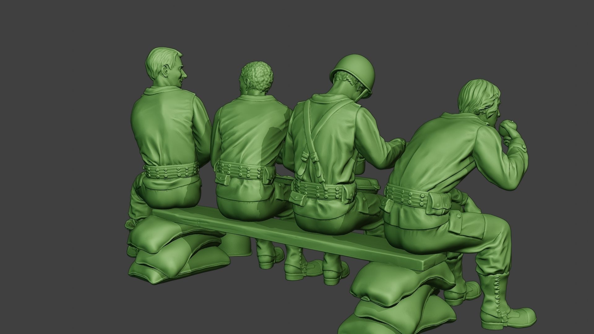 American soldiers ww2 EatDrink A13 3D print model_7