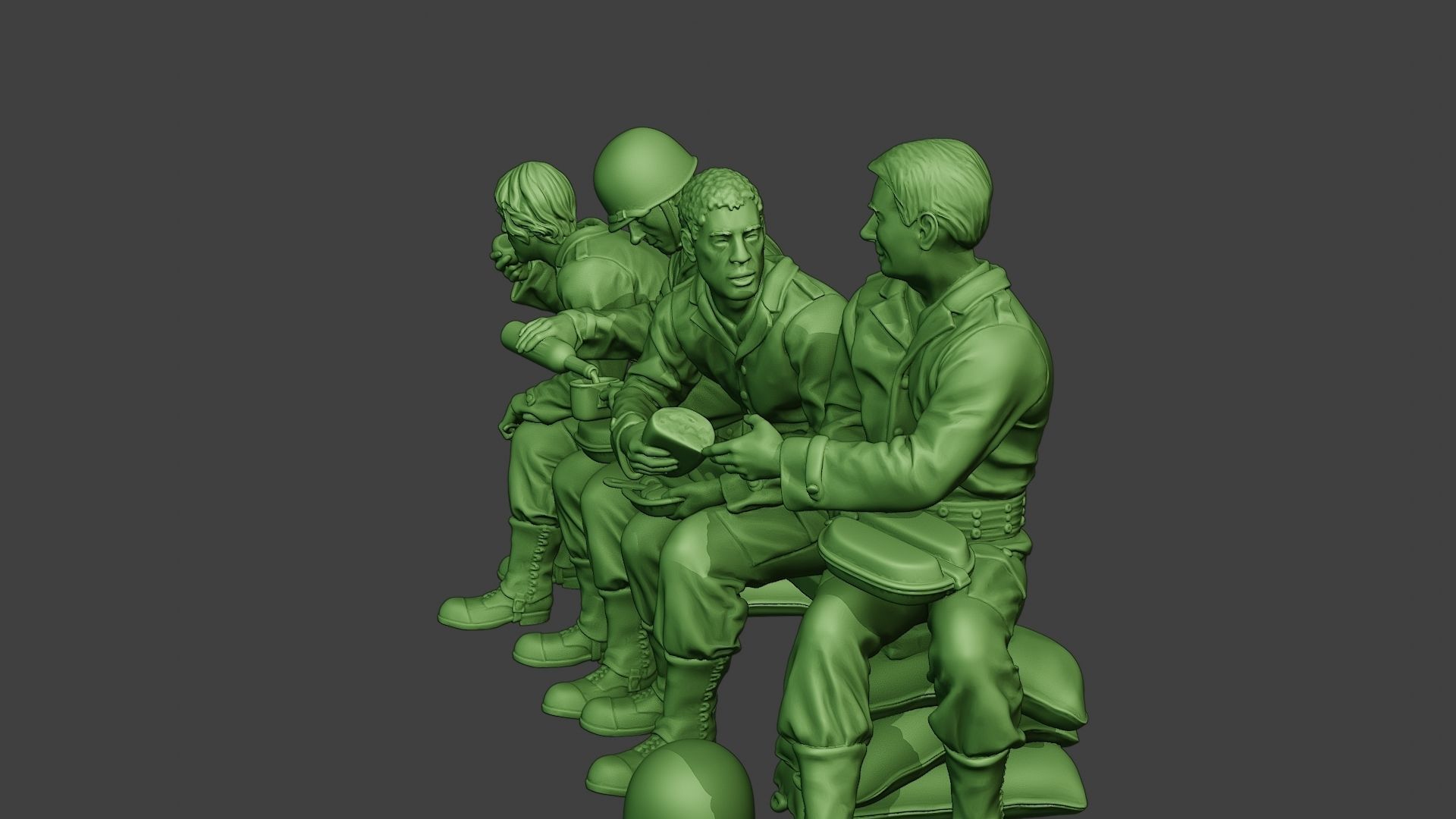 American soldiers ww2 EatDrink A13 3D print model_3