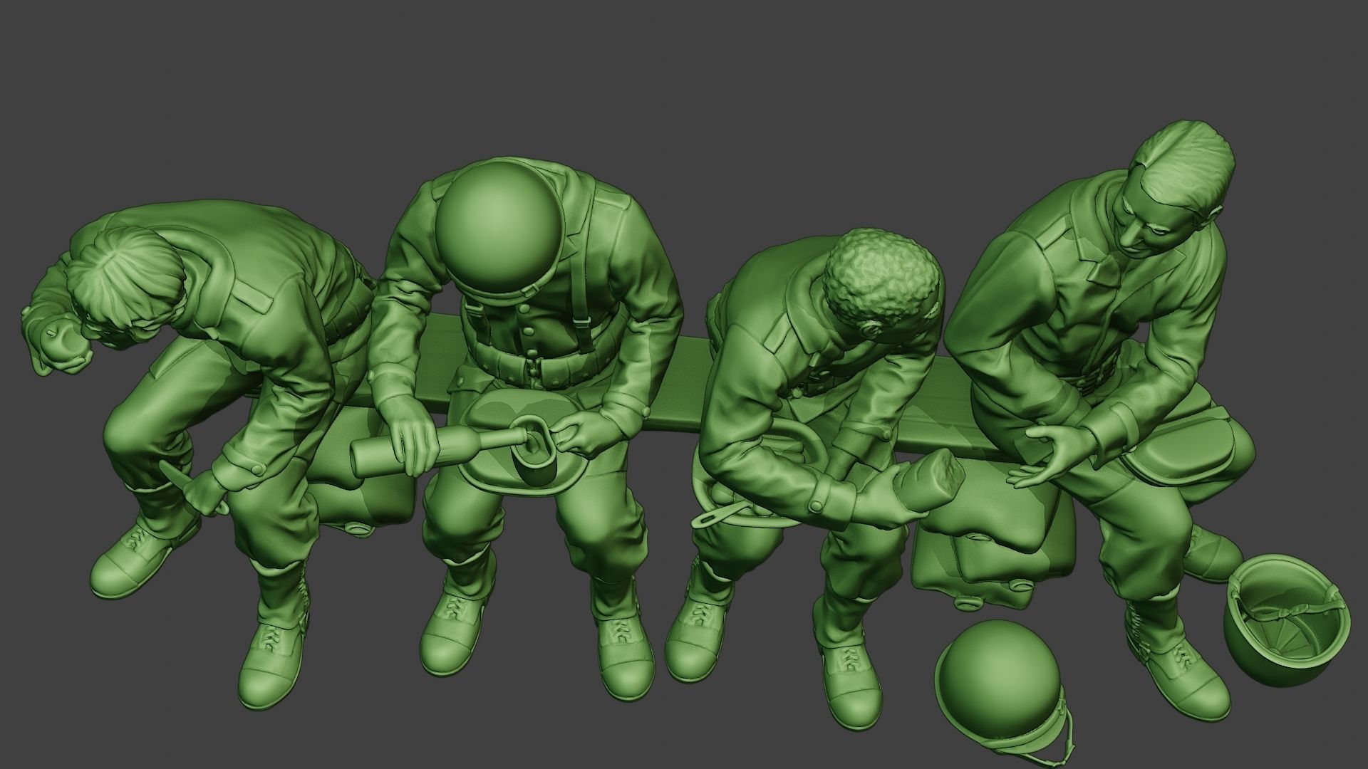 American soldiers ww2 EatDrink A13 3D print model_14