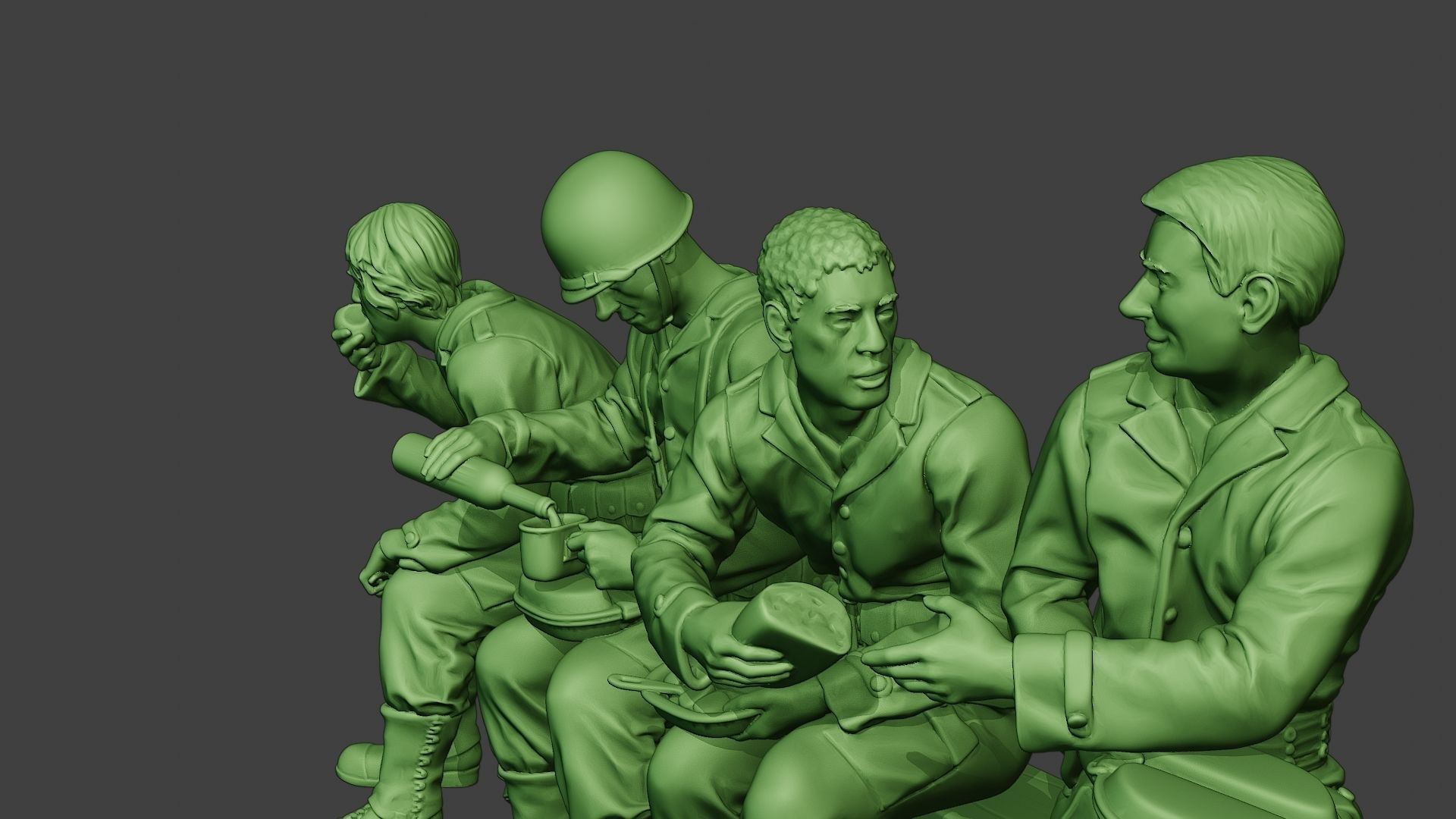 American soldiers ww2 EatDrink A13 3D print model_18