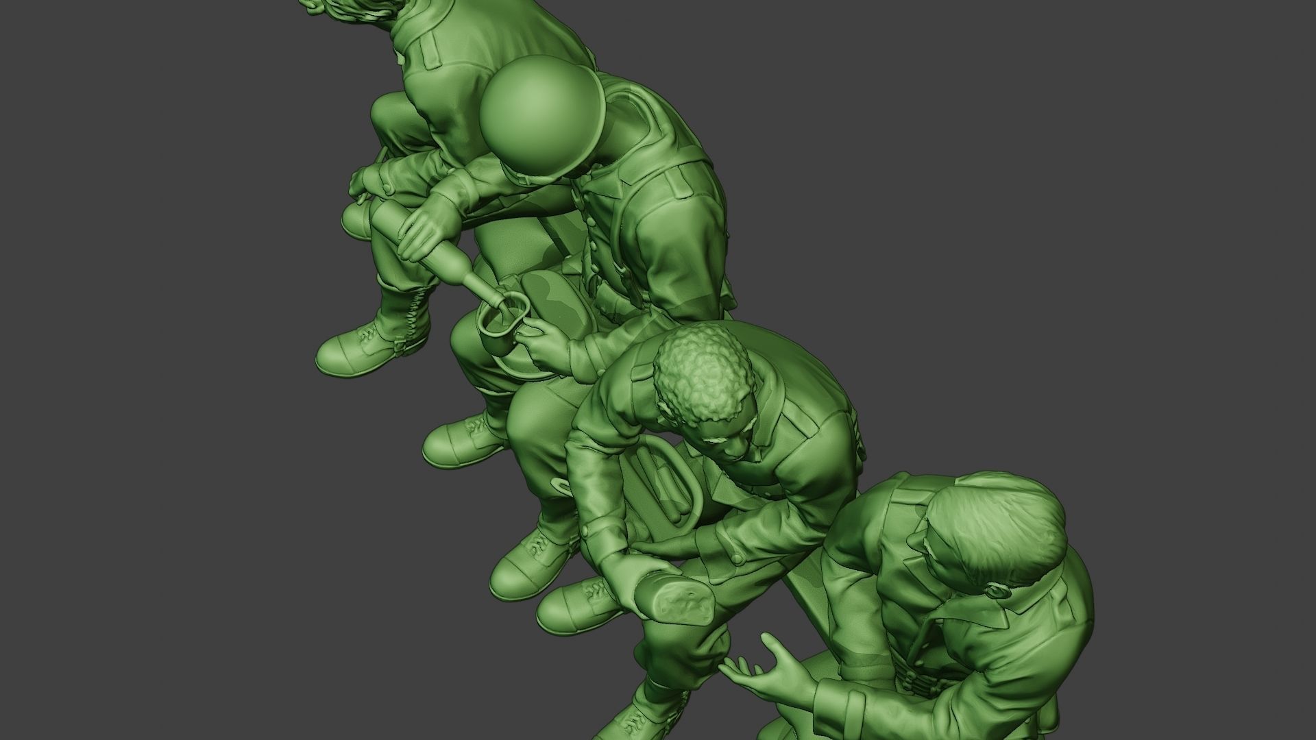 American soldiers ww2 EatDrink A13 3D print model_15