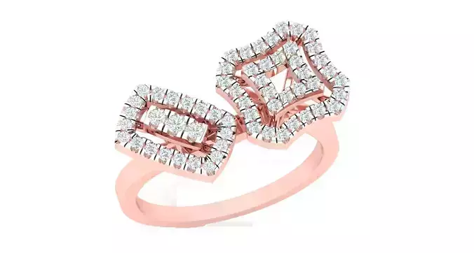 High Jewelry Cocktail Rings 3dm stl render-1 details