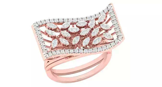 High Jewelry Cocktail Rings 3dm stl render-1 details
