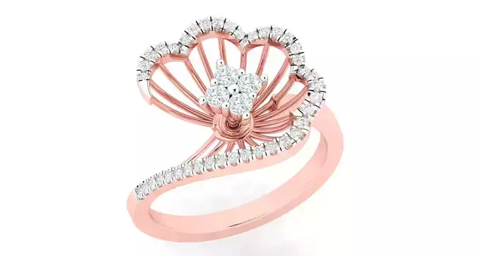 High Jewelry Cocktail Rings 3dm stl render-1 details