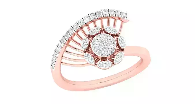 High Jewelry Cocktail Rings 3dm stl render-1 details