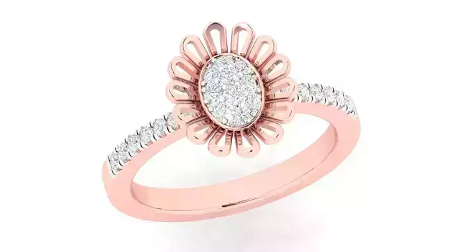 High Jewelry Cocktail Rings 3dm stl render-1 details