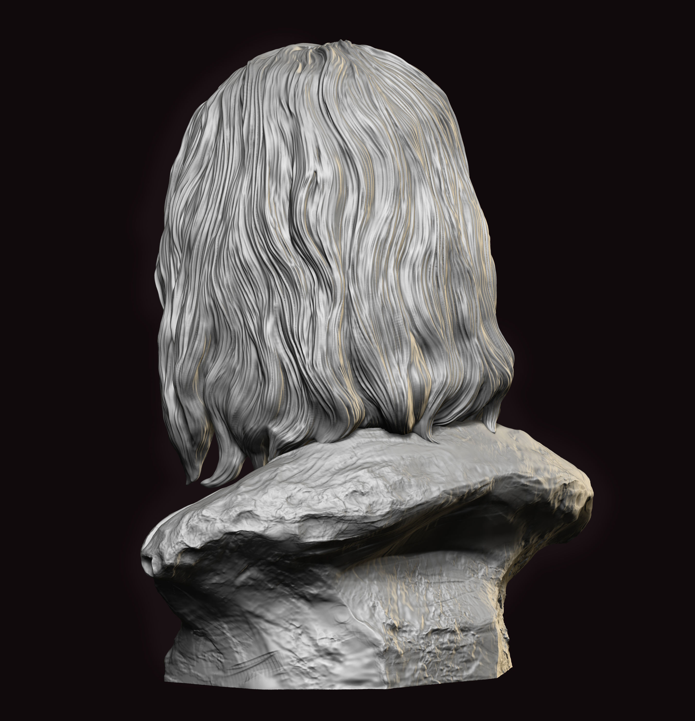 Kurt Cobain portrait 3D print model_7