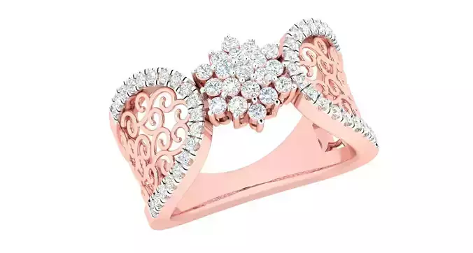 High Jewelry Cocktail Rings 3dm stl render-1 details 3D print model