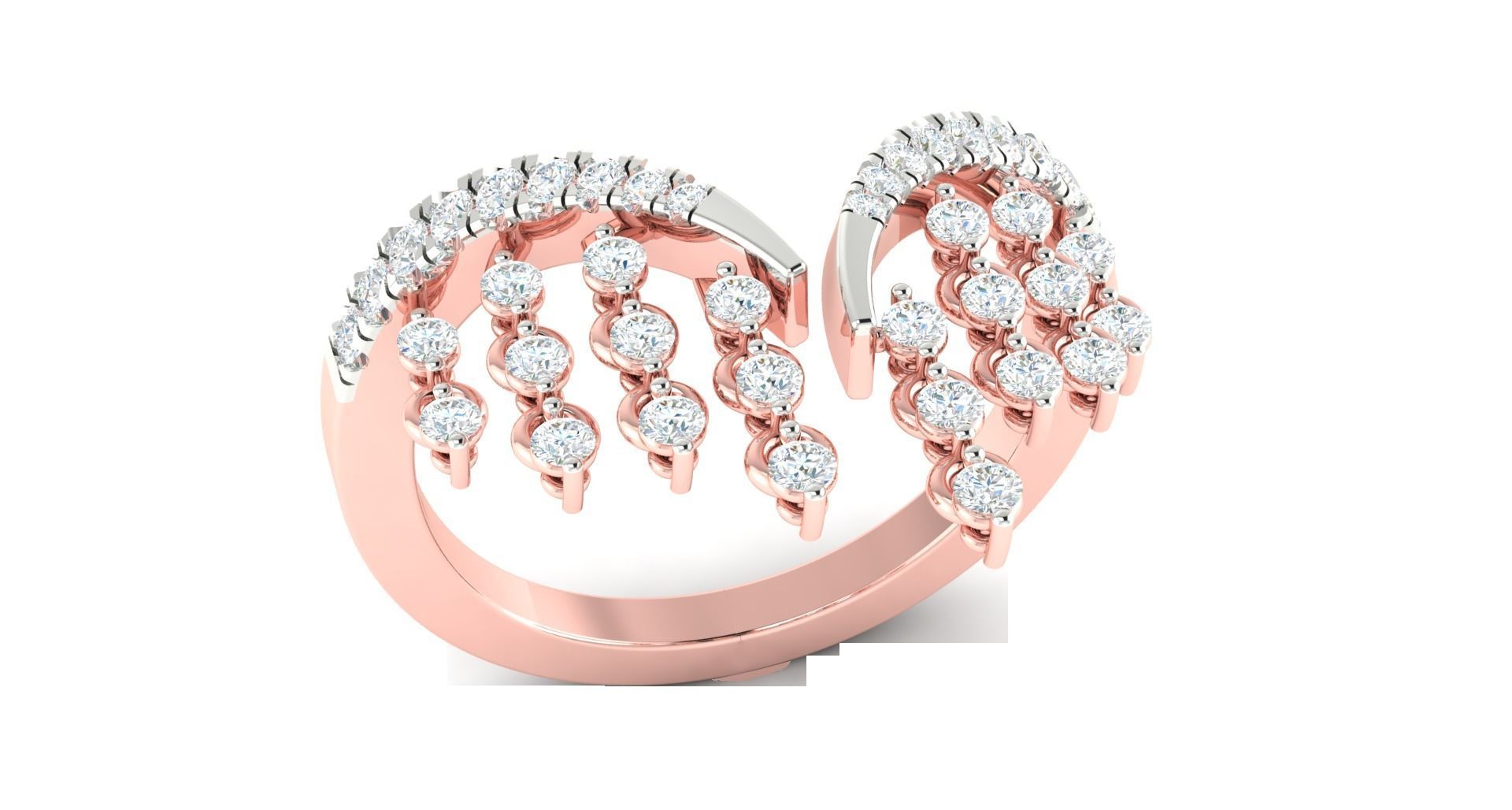 High Jewelry Cocktail Rings 3dm stl render-1 details 3D print model_2