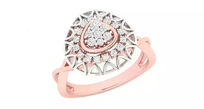 High Jewelry Cocktail Rings 3dm stl render-1 details 3D print model