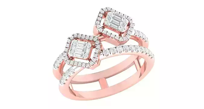 High Jewelry Cocktail Rings 3dm stl render-1 details 3D print model