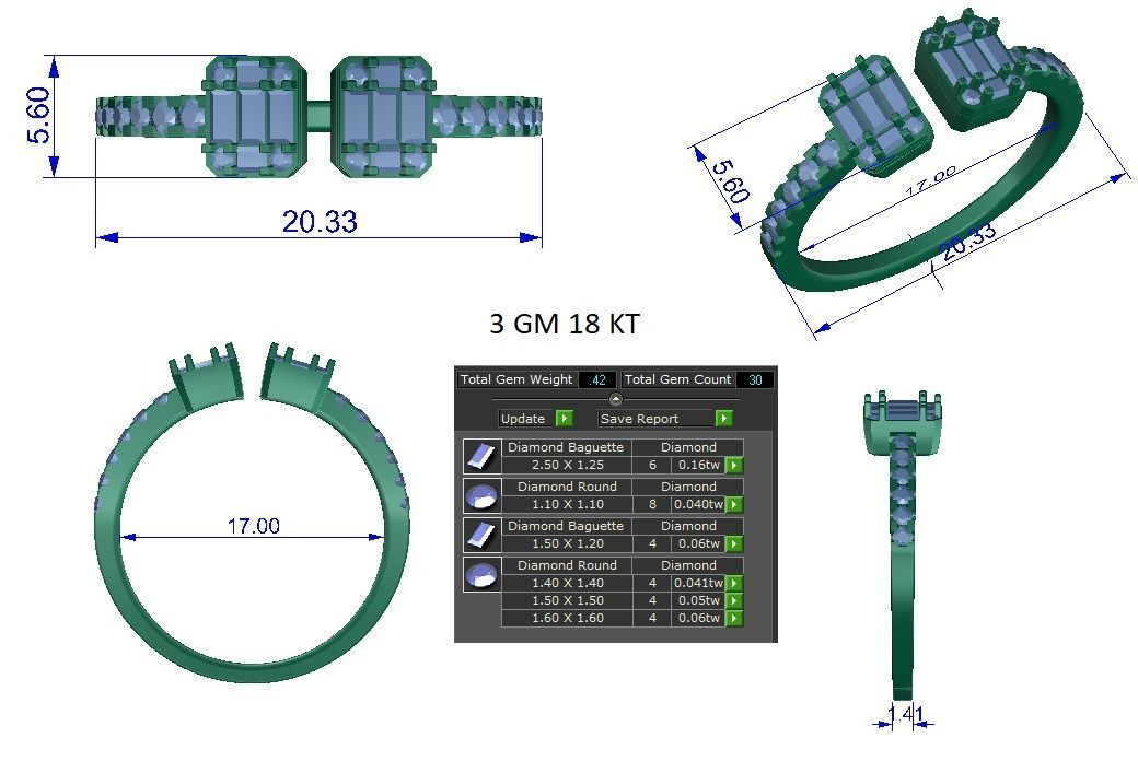 High Jewelry Cocktail Rings 3dm stl render-1 details 3D print model_1